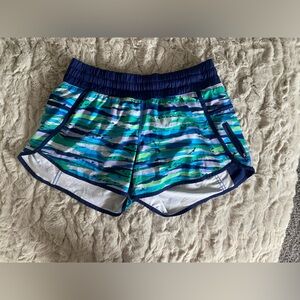 Lululemon Athletica Blue and Green Tracker Shorts